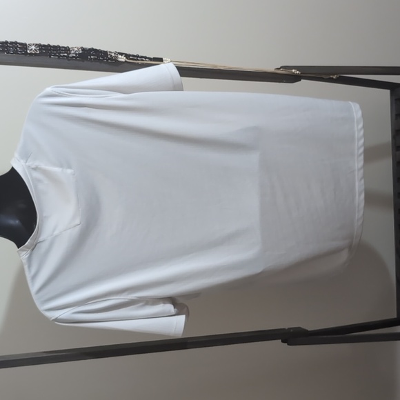 💵2/$10Bundle and Save💵John Henry|White Short Sleeved T-shirt Textured Stripes - Picture 3 of 14